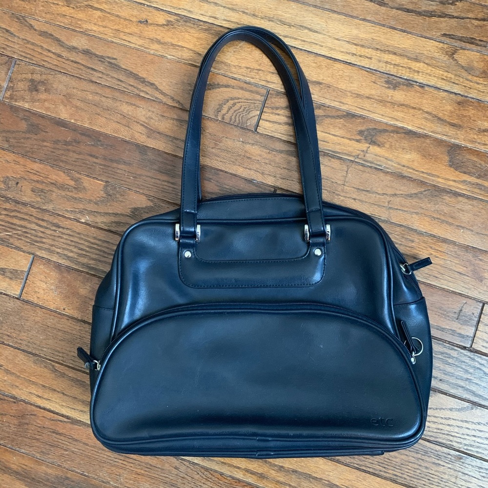 Navy Blue Bowler Style Purse